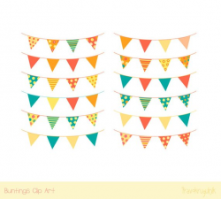Colorful birthday bunting clip art, Baby shower banner ...