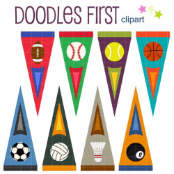Triangular Sports Flag Clip Art for Scrapbooking Card Making ...