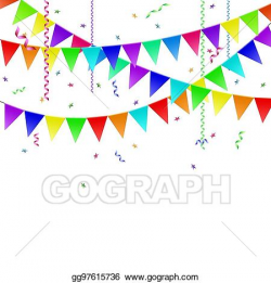 Vector Stock - Garlands with flags, streamers and confetti ...