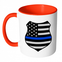 Thin Blue Line American Flag Shield Mug - Thin Blue Line Shop