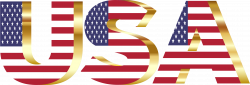 Clipart - USA Flag Typography Gold No Background