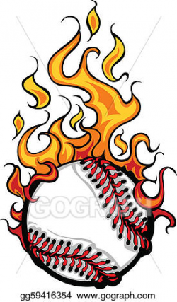 Vector Art - Baseball softball flaming ball vect. EPS ...