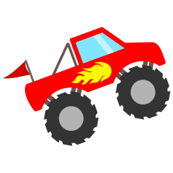 Monster Truck with Flames SVG file for Cricut and Silhouette ...