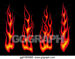 Vector Illustration - Long tribal flames. EPS Clipart ...