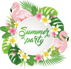Summer Banner With Flamingo premium clipart - ClipartLogo.com