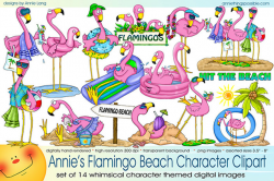 Flamingo Beach Clipart