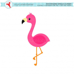 Flamingo Single Clipart - cute flamingo clip art, flamingo bird, tropical  clipart - personal use, small commercial use, instant download