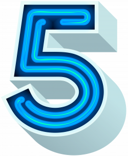 Number Five Neon Blue PNG Clip Art Image | Gallery Yopriceville ...