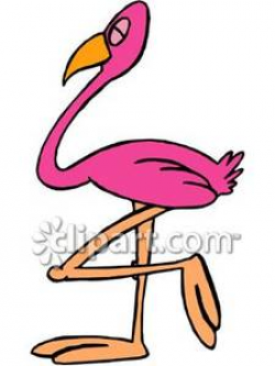 Cartoony Flamingo Standing on One Foot - Royalty Free ...