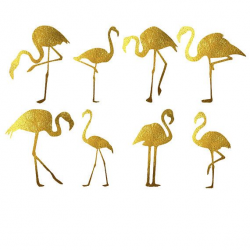 Flamingos clipart gold foil flamingos rose gold foil clip ...