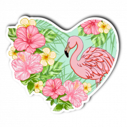 ftestickers heart flamingo flowers freetoedit...