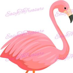 Flamingo clipart, Bird clip art, Summer clipart, Tropical clipart, Flamingo  digital download, Clipart for commercial use, Printable flamingo