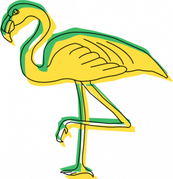 Green And Yellow Flamingo Art Clip Art at Clker.com - vector clip ...