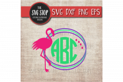 Flamingo Monogram Frame by The SVG Stop | Design Bundles