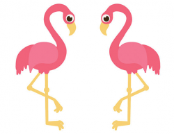 Pink flamingo clipart mirrored two sizes tropical bird ...