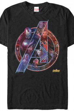 Collage Logo Avengers Infinity War T-Shirt