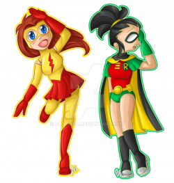 Girl Kid Flash And Girl Robin by Audinitia on DeviantArt
