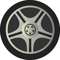 OnlineLabels Clip Art - Simple Car Wheel Tire Rims Side View