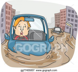 Vector Art - Man flood highway. Clipart Drawing gg77405007 ...
