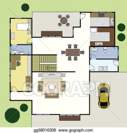 Vector Clipart - Floorplan architecture plan house. Vector ...