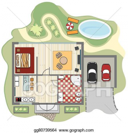 EPS Vector - Floor plan of house. Stock Clipart Illustration ...