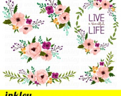 Floral clipart | Etsy