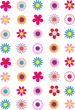 Clipart - Simple Colorful Flowers