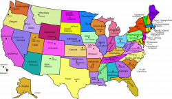 United States Capital Cities Map Usa State Capitals Of With And ...