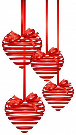 Red Hearts Ornaments PNG Clipart Picture | CLIPART | Pinterest ...