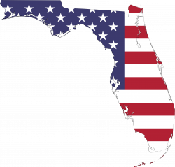 Florida America Flag Map With Stroke Icons PNG - Free PNG and Icons ...