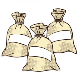 sacks of flour, sugar and salt: Royalty-free vector graphics
