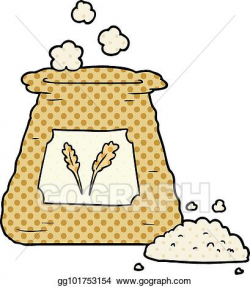 Vector Clipart - Cartoon bag of flour. Vector Illustration ...