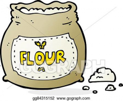 Vector Clipart - Cartoon bag of flour. Vector Illustration ...