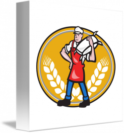 Flour Miller Carry Sack Wheat Oval by Aloysius Patrimonio