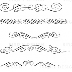 Vintage Clipart Scrolls and Flourishes Calligraphy Clipart ...