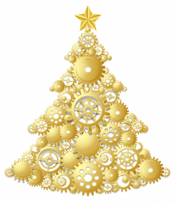 Gold Steampunk Christmas Tree PNG Clipart | Christmas Scrapbooking ...