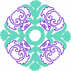Damask Flourish- Purple Mint Clip Art at Clker.com - vector clip art ...