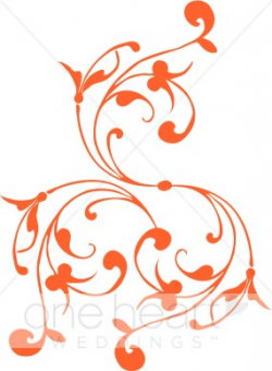 Orange Spiral Flourish Clipart | Clipart Color Variations