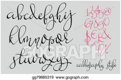 Vector Art - Handwritten pointed pen flourish font. EPS ...