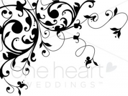 Black and White Scrolling Vine Flourish Clipart | Wedding ...