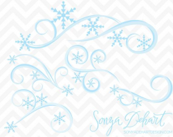 Clipart Snowflake Flourishes | winter clip art, christmas ...