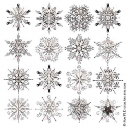 Snowflake Holiday Clipart Commercial Use Snow Crystal Winter ...