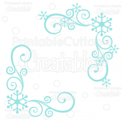Snowflake Corner Flourishes SVG Cut Files & Clipart