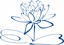 Lotus Flower Outline Blue Clip Art at Clker.com - vector clip art ...