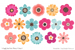 Simply Sweet Vector Flowers & Stems Clipart in Bohemian by Amanda ...