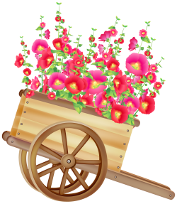 Wheelbarrow with Flowers PNG Clipart | the garden | Pinterest | Clip art