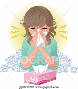 Vector Clipart - Blowing nose. Vector Illustration ...