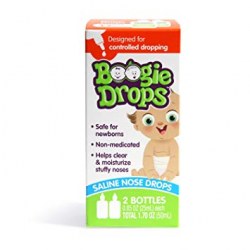 Saline Nasal Drops for Baby by Boogie Drops, Good for Stuffy Nose,  Congestion, Cold and Flu Relief (Pack of 1)