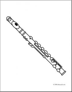 Clip Art: Flute (coloring page) I abcteach.com | abcteach