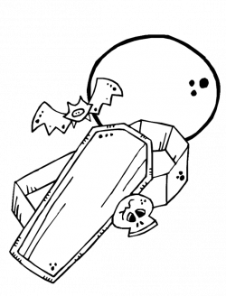 NEW! Full Moon Over Coffin Coloring Page bat coffin | 5 - Halloween ...